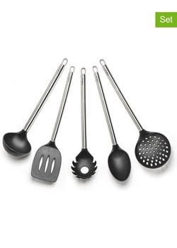 Trendy Kitchen by EXCÉLSA 5-częściowy zestaw przyborów kuchennych w kolorze szarym ze sklepu Limango Polska w kategorii Akcesoria kuchenne - zdjęcie 177486138