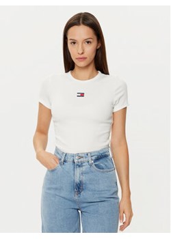 Tommy Jeans T-Shirt DW0DW20463 Biały Slim Fit ze sklepu MODIVO w kategorii Bluzki damskie - zdjęcie 177488946