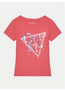 Guess T-Shirt K5RI00 K6YW4 Różowy Regular Fit ze sklepu MODIVO w kategorii Bluzki dziewczęce - zdjęcie 177489588