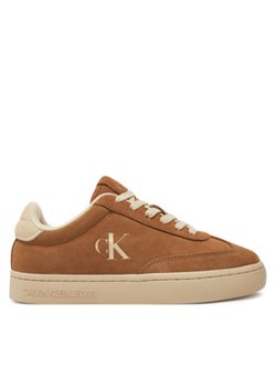 Calvin Klein Jeans Sneakersy Classic Cupsole Laceup Wt Wm YW0YW01833 Brązowy ze sklepu MODIVO w kategorii Buty sportowe damskie - zdjęcie 177492366