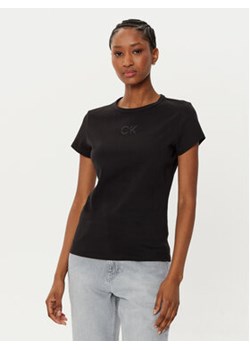 Calvin Klein T-Shirt Satin K20K207974 Czarny Regular Fit ze sklepu MODIVO w kategorii Bluzki damskie - zdjęcie 177493896