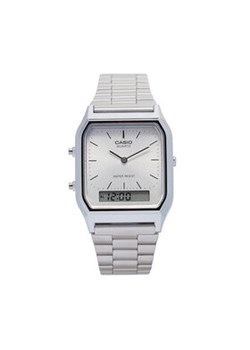 Casio Zegarek Vintage Maxi AQ-230A-7AMQYES Srebrny ze sklepu MODIVO w kategorii Zegarki - zdjęcie 177503769