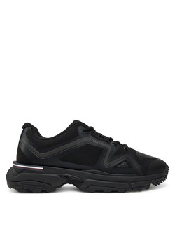 Sneakersy Tommy Hilfiger M Runner Tech Knit Lth Mix FM0FM05344 Czarny ze sklepu eobuwie.pl w kategorii Buty sportowe męskie - zdjęcie 177505488