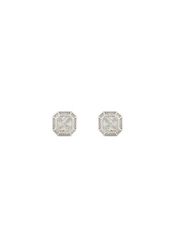 Kolczyki ICED STUFF Emerald Cut Białe złoto ze sklepu eobuwie.pl w kategorii Kolczyki - zdjęcie 177505675