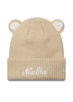 Czapka New Era Teddy Bear Ears Cuff Knit Beanie 60580793 Beżowy ze sklepu eobuwie.pl w kategorii Czapki dziecięce - zdjęcie 177507429