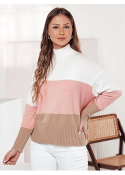 Sweter damski STRIPELO różowy Dstreet MY2417 ze sklepu DSTREET.PL w kategorii Swetry damskie - zdjęcie 177507865