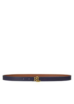 Pasek Damski LAUREN RALPH LAUREN Logo Reversible Embossed Skinny Belt 412959135002 Granatowy ze sklepu eobuwie.pl w kategorii Paski damskie - zdjęcie 177508348