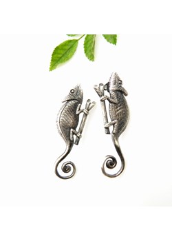 Kolczyki srebrne - Kameleony szare ze sklepu Venus Galeria - Magiczny Ogród Biżuterii Srebrnej w kategorii Kolczyki - zdjęcie 177529327