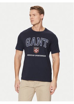 Gant T-Shirt 2003290 Granatowy Regular Fit ze sklepu MODIVO w kategorii T-shirty męskie - zdjęcie 177545995