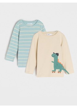 Sinsay - Koszulka z długimi rękawami 2 pack - kremowy ze sklepu Sinsay w kategorii T-shirty chłopięce - zdjęcie 177554605