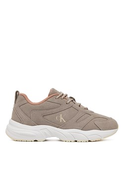 Sneakersy Calvin Klein Jeans Retro Tennis Low Mg Mix Media Wn YW0YW01639 Beżowy ze sklepu eobuwie.pl w kategorii Buty sportowe damskie - zdjęcie 177559509