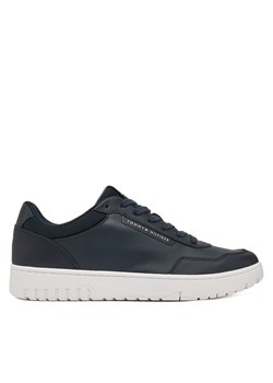 Sneakersy Tommy Hilfiger Th Basket Core Lth Pinperf FM0FM05466 Granatowy ze sklepu eobuwie.pl w kategorii Buty sportowe męskie - zdjęcie 177560218