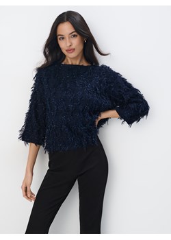 Mohito - Granatowy sweter z błyszczącą nicią - granatowy ze sklepu Mohito w kategorii Swetry damskie - zdjęcie 177560697