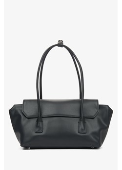 Estro: Czarna skórzana torba damska na ramię z długimi rączkami ze sklepu Estro w kategorii Listonoszki - zdjęcie 177564859