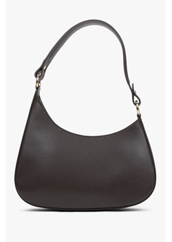 Estro: Ciemnobrązowa torebka damska typu shoulder bag z włoskiej skóry naturalnej Premium ze sklepu Estro w kategorii Torebki damskie - zdjęcie 177564998