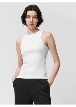 Damski top Outhorn OTHWSS24TSLEF129 - biały ze sklepu Sportstylestory.com w kategorii Bluzki damskie - zdjęcie 177576636