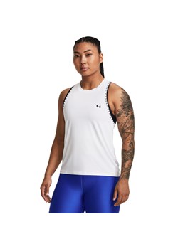 Damski top treningowy Under Armour Knockout Novelty Tank - biały ze sklepu Sportstylestory.com w kategorii Bluzki damskie - zdjęcie 177577376