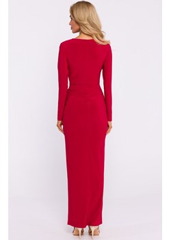 Długa sukienka z rozcięciem maxi czerwona M840, Kolor czerwony, Rozmiar L, MOE ze sklepu Intymna w kategorii Sukienki - zdjęcie 177577598