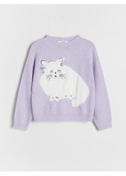 Reserved - Sweter z aplikacją kota - wielobarwny ze sklepu Reserved w kategorii Swetry dziewczęce - zdjęcie 177582248