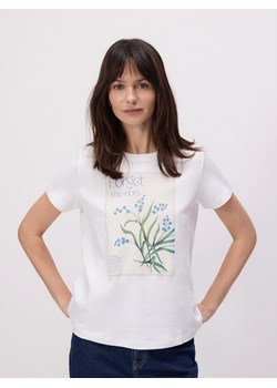Reserved - T-shirt z nadrukiem - biały ze sklepu Reserved w kategorii Bluzki damskie - zdjęcie 177587648