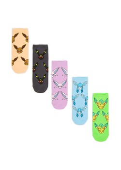 Cropp - 5 pack skarpet z Eevee i jego ewolucjami - wielobarwny ze sklepu Cropp w kategorii Skarpetki damskie - zdjęcie 177589075