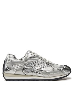 Sneakersy KARL LAGERFELD Velocette KL63925 Srebrny ze sklepu eobuwie.pl w kategorii Buty sportowe damskie - zdjęcie 177592615
