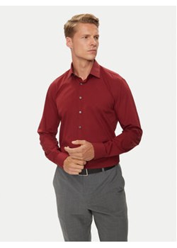 Calvin Klein Koszula K10K108229 Bordowy Slim Fit ze sklepu MODIVO w kategorii Koszule męskie - zdjęcie 177597577