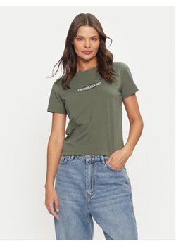 Guess Jeans T-Shirt W4YI03 J1314 Khaki Slim Fit ze sklepu MODIVO w kategorii Bluzki damskie - zdjęcie 177601688