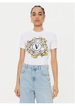 Versace Jeans Couture T-Shirt 78HAHC01 Biały Regular Fit ze sklepu MODIVO w kategorii Bluzki damskie - zdjęcie 177601976