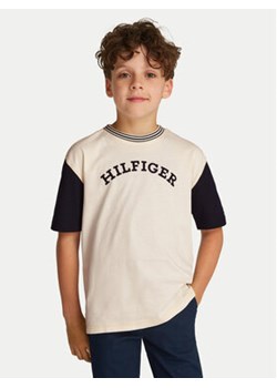 Tommy Hilfiger T-Shirt Monotype Graphic KB0KB09360 Beżowy Regular Fit ze sklepu MODIVO w kategorii T-shirty chłopięce - zdjęcie 177606646