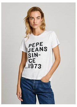 Pepe Jeans Koszulka w kolorze białym ze sklepu Limango Polska w kategorii Bluzki damskie - zdjęcie 177624368