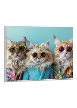 Orangewallz Druk artystyczny &quot;Cat Band&quot; w ramce - 50 x 40 cm ze sklepu Limango Polska w kategorii Obrazy - zdjęcie 177626426