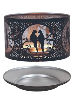 Woodbridge 2-częściowy zestaw "Doves" w kolorze srebrno-czarnym - Ø 15 cm ze sklepu Limango Polska w kategorii Świeczniki - zdjęcie 177627087