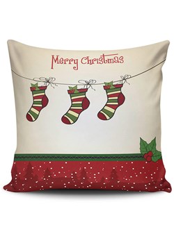 Colourful Cotton Poduszka w kolorze kremowo-czerwono-zielonym ze sklepu Limango Polska w kategorii Poduszki dekoracyjne - zdjęcie 177630535