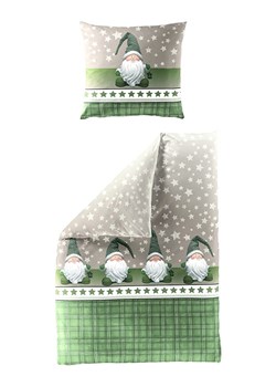 Bierbaum Komplet pościeli flanelowej w kolorze zielono-beżowym ze sklepu Limango Polska w kategorii Pościele - zdjęcie 177632837