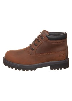 Skechers Skórzane botki &quot;Sergeants - Thaxter&quot; w kolorze brązowym ze sklepu Limango Polska w kategorii Buty zimowe męskie - zdjęcie 177636425