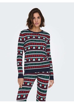 ONLY Sweter w kolorze granatowo-czerwono-zielonym ze sklepu Limango Polska w kategorii Swetry damskie - zdjęcie 177636815