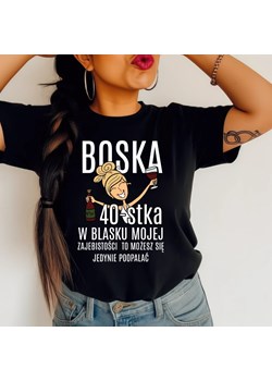 Damska koszulka na urodziny boska 40 dla BLONDYNKI ze sklepu Time For Fashion w kategorii Bluzki damskie - zdjęcie 177659936