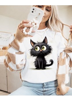 DAMSKA KOSZULKA Z KOTEM ze sklepu Time For Fashion w kategorii Bluzki damskie - zdjęcie 177659979