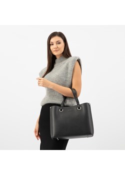 Wojas Duża Czarna Skórzana Torebka Damska ze sklepu Wojas w kategorii Torby Shopper bag - zdjęcie 177662726