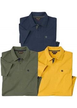 Zestaw 3 bawełnianych koszulek polo Atlas For Men ze sklepu Atlas For Men w kategorii T-shirty męskie - zdjęcie 177673767