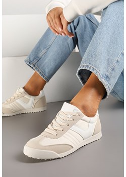 Beżowe Sneakersy Typu Tenisówki z Kontrastowymi Wstawkami Feladith ze sklepu renee.pl w kategorii Buty sportowe damskie - zdjęcie 177676415