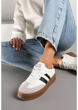 Biało-Czarne Sneakersy Tenisówki Ozdobione Paskami Sovresia ze sklepu renee.pl w kategorii Buty sportowe damskie - zdjęcie 177677627