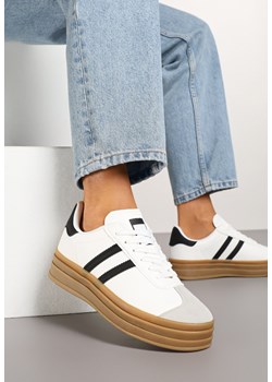 Biało-Czarne Klasyczne Sneakersy na Niewysokiej Platformie Terilee ze sklepu renee.pl w kategorii Buty sportowe damskie - zdjęcie 177677735