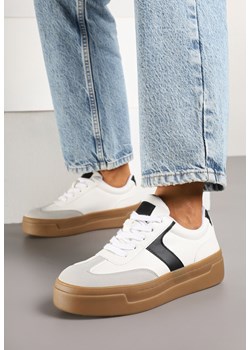 Biało-Czarne Sneakersy na Grubej Podeszwie w Stylu Kultowych Tenisówek Hanelith ze sklepu renee.pl w kategorii Buty sportowe damskie - zdjęcie 177677765