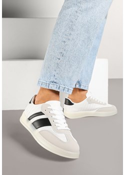 Biało-Czarne Sneakersy w Stylu Tenisówek z Paskami Eleaniria ze sklepu renee.pl w kategorii Buty sportowe damskie - zdjęcie 177677819