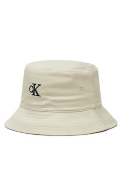 Kapelusz Calvin Klein Jeans Embroidered Monogram Bucket Hat LV04K5020G Biały ze sklepu eobuwie.pl w kategorii Kapelusze damskie - zdjęcie 177721429