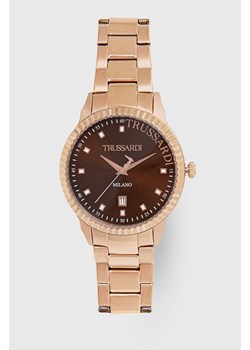 Trussardi zegarek męski kolor złoty R2453141008 ze sklepu ANSWEAR.com w kategorii Zegarki - zdjęcie 177721768