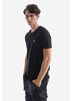 Alpha Industries t-shirt bawełniany kolor czarny z nadrukiem 128507CP.380-CZARNY ze sklepu ANSWEAR.com w kategorii T-shirty męskie - zdjęcie 177727859