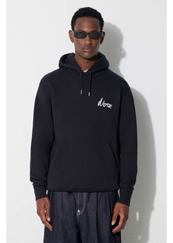 Norse Projects bluza bawełniana Arne Relaxed Organic Chain Stitch Logo Hoodie męska kolor granatowy z kapturem z aplikacją N20-1358-7004 ze sklepu ANSWEAR.com w kategorii Bluzy męskie - zdjęcie 177728998